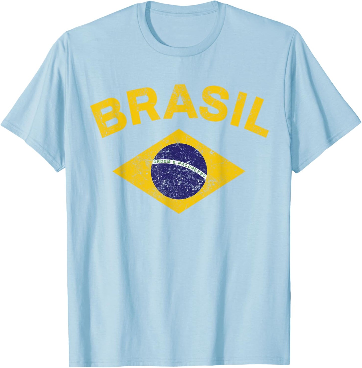 Brazil Flag Patriotic Brazilian Men Boys Girls Brazil T-Shirt - T-Shirt | Light Blue