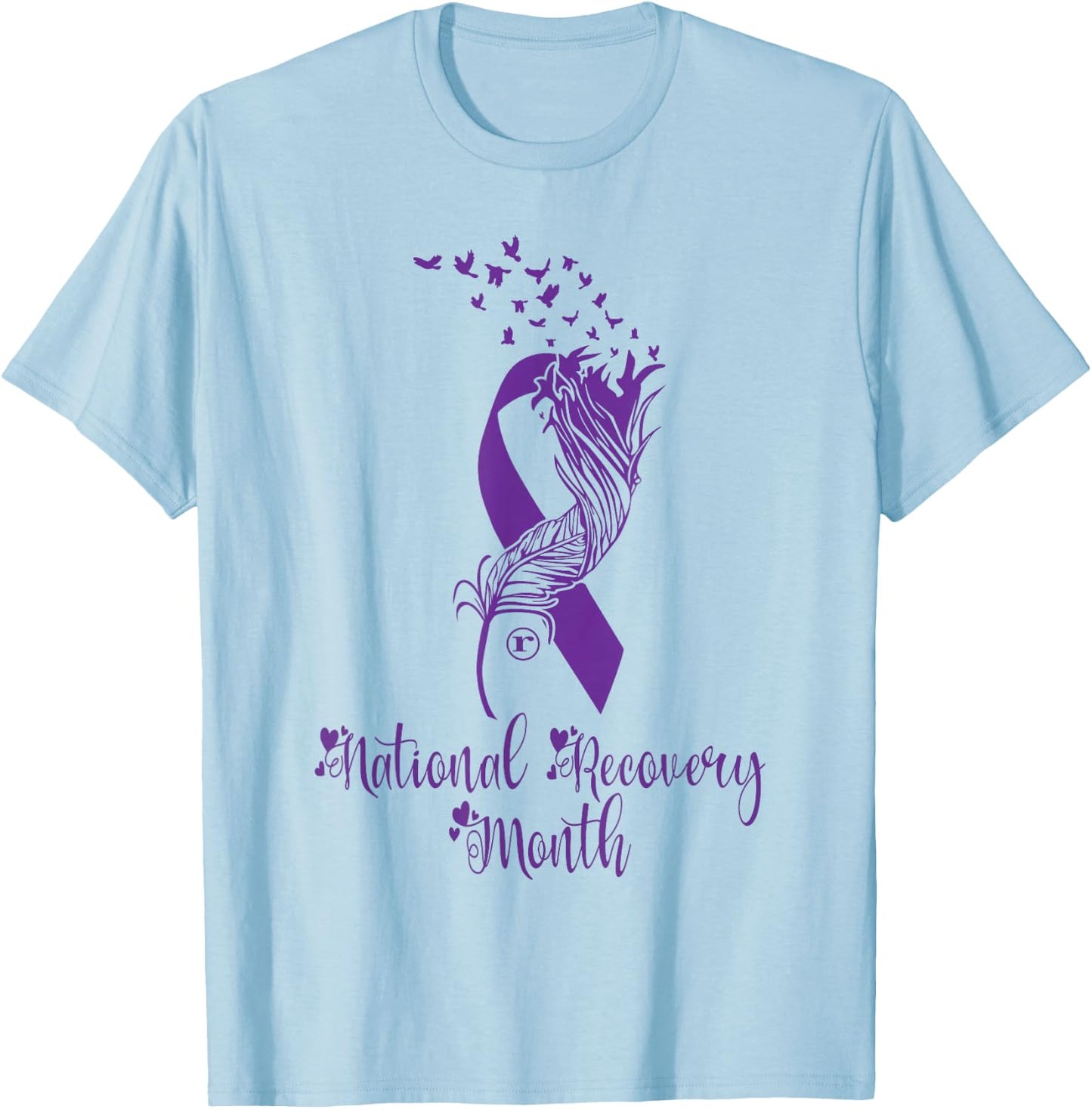 National Recovery month Warrior Addiction Recovery Awareness T-Shirt - T-Shirt | Light Blue