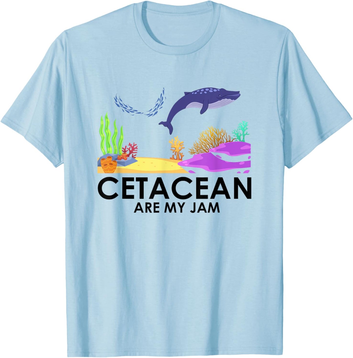Cetacean are my Jam Whale Sea Panda Ocean Studen Diving T-Shirt - T-Shirt | Light Blue