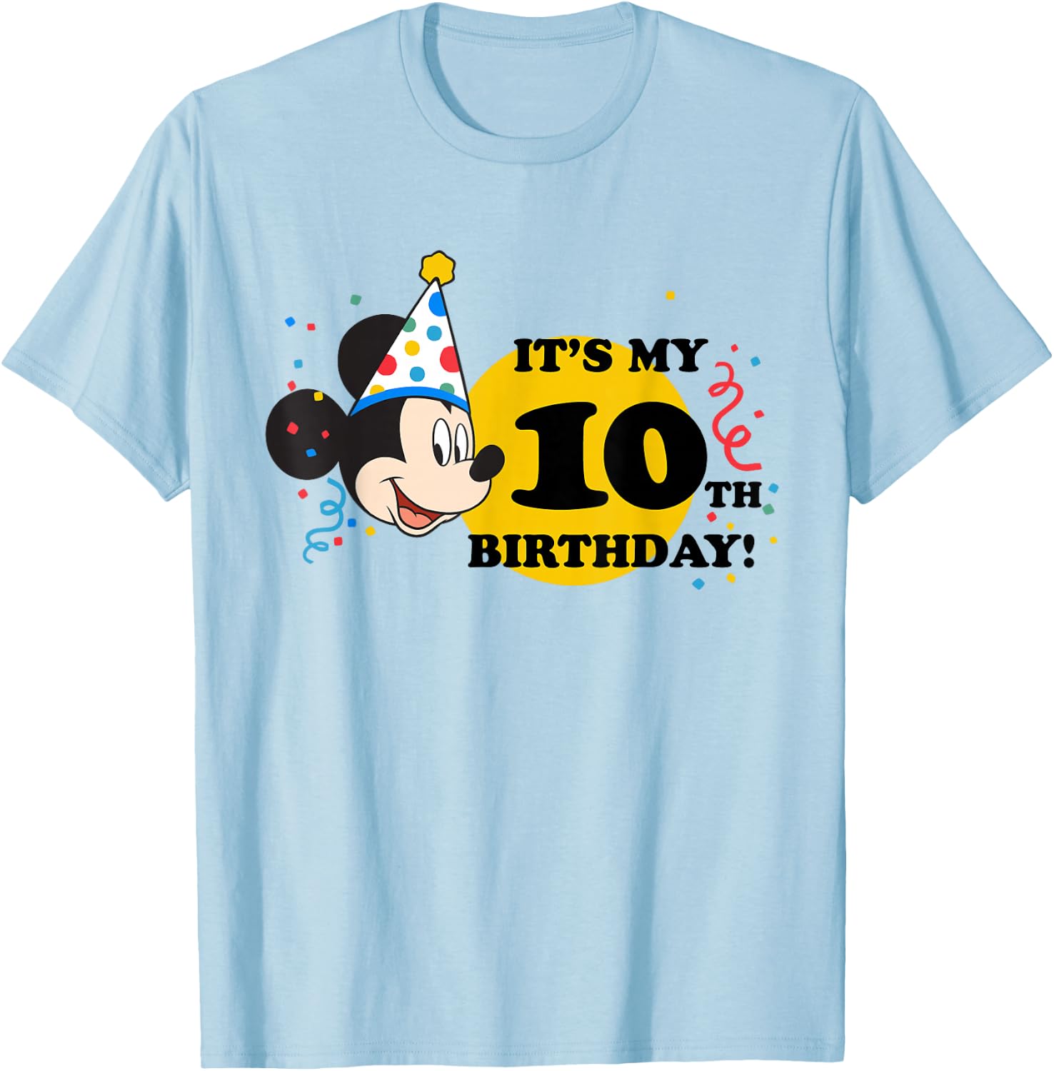 Disney Mickey Mouse 10th Birthday T-Shirt - T-Shirt | Light Blue