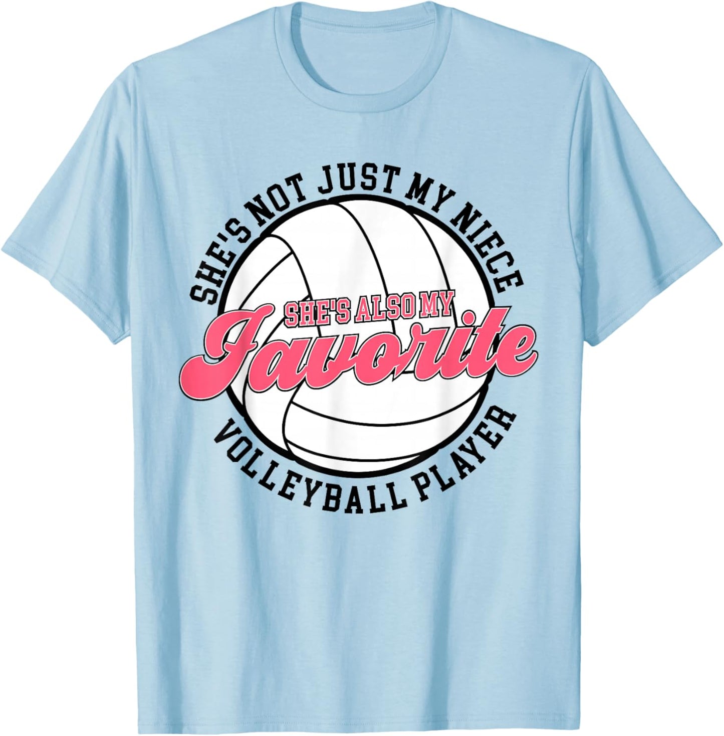 My Niece Volleyball Aunt Of A Volleyball Player Auntie T-Shirt - T-Shirt | Light Blue