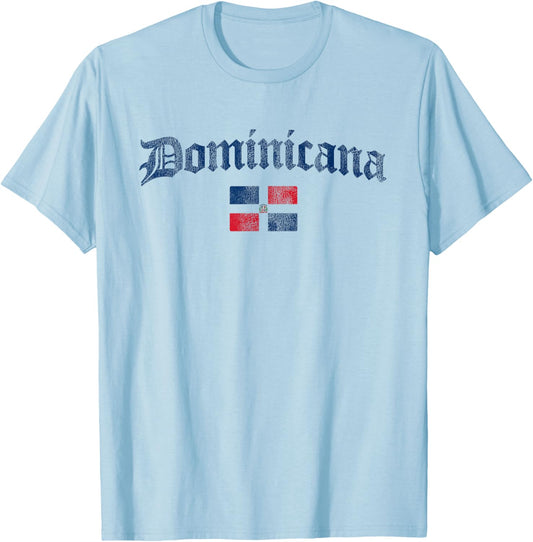 Retro Dominicana Dominican Republic Flag Women Girls T-Shirt - T-Shirt | Light Blue