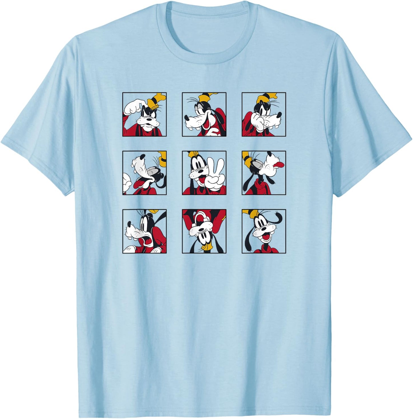 Disney Mickey And Friends Classic Goofy Expressions Box Up T-Shirt - T-Shirt | Light Blue