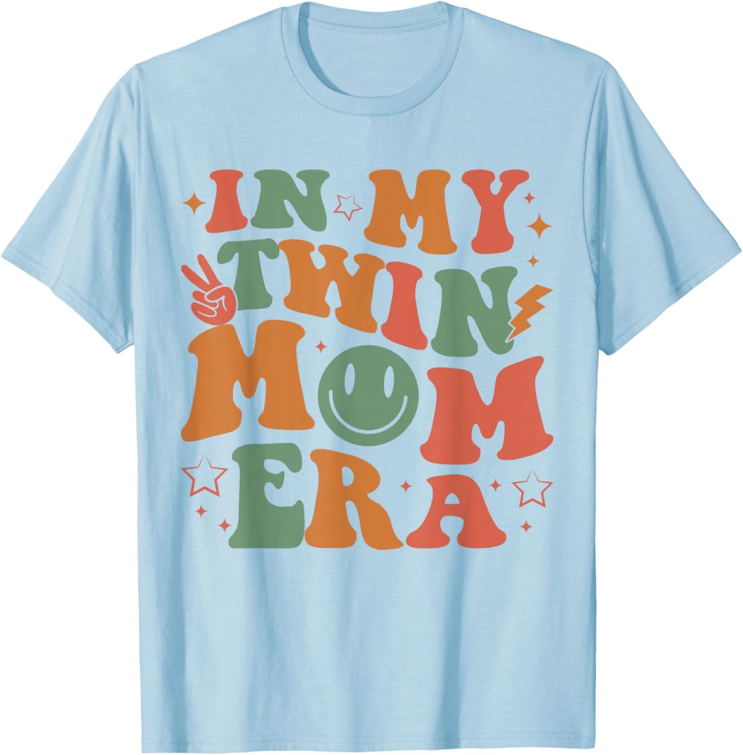 In My Twin Mom Era Baby Announcement New Mom Mother's Day T-Shirt - T-Shirt | Light Blue