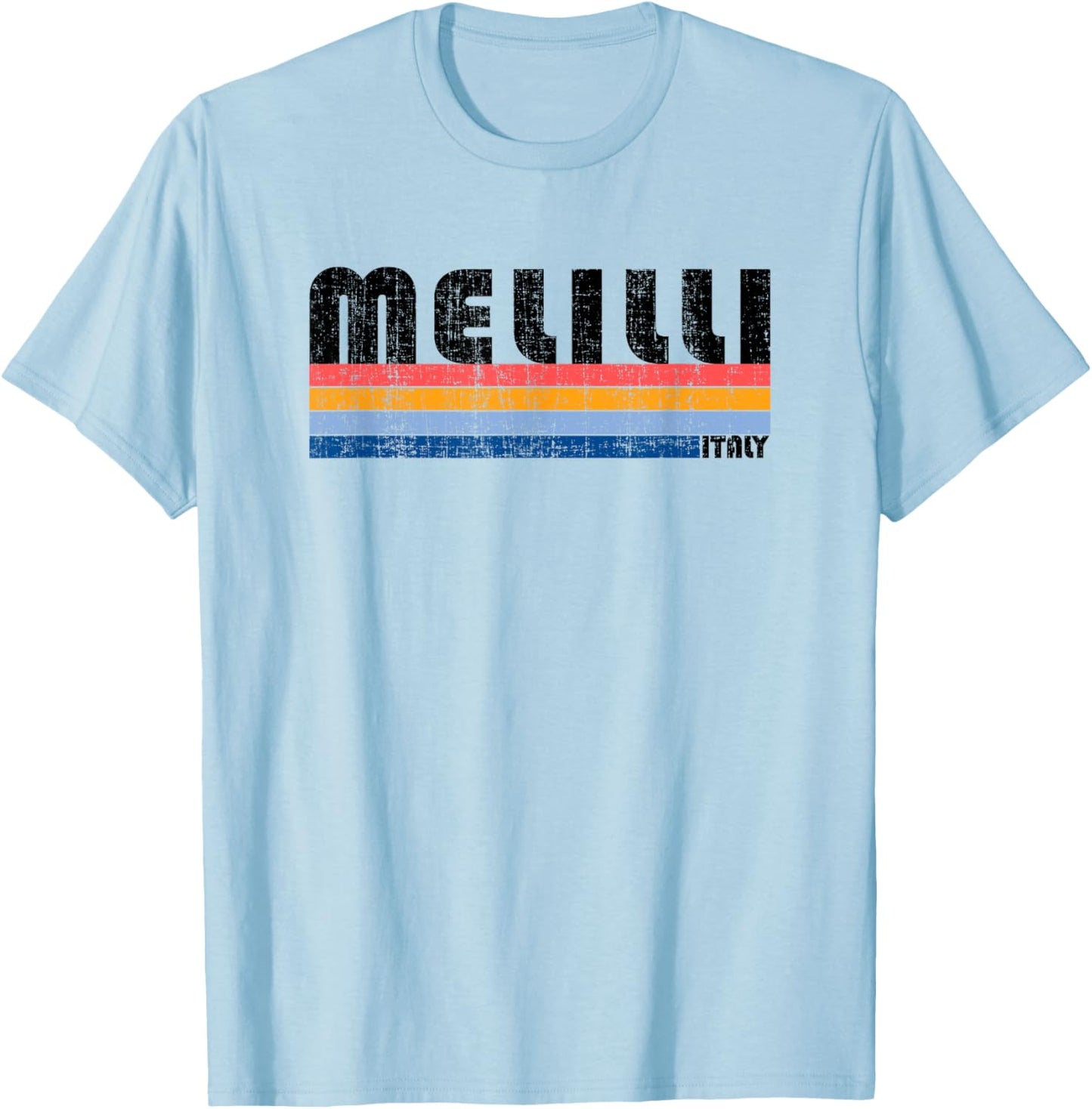 Melilli, Italy Retro 70s 80s Style T-Shirt - T-Shirt | Light Blue
