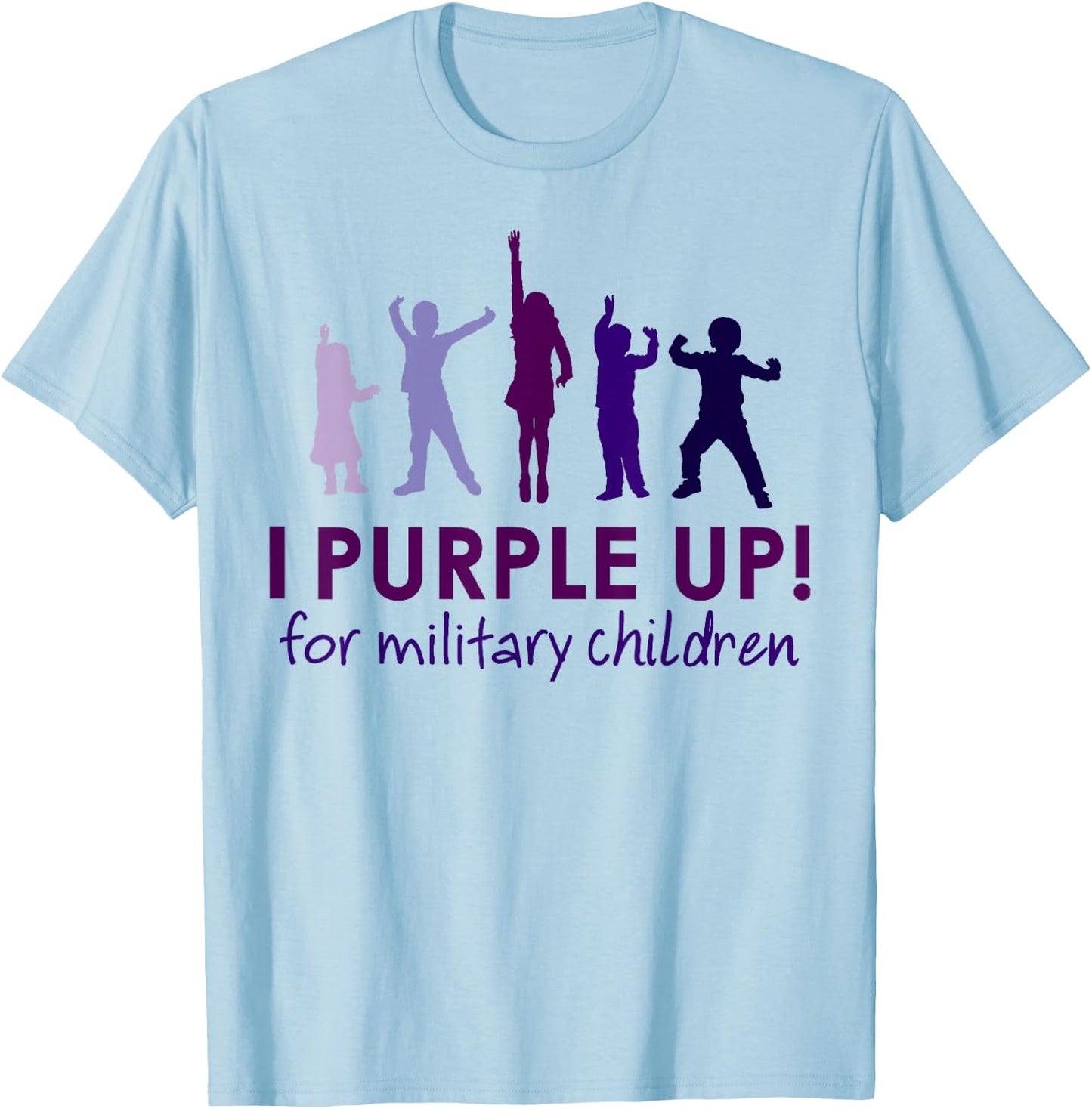 Purple Up for Military Kids Month Military Children T-Shirt - T-Shirt | Light Blue