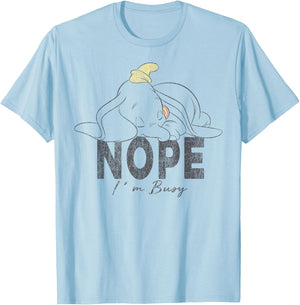 Dumbo - Nope I'm Busy T-Shirt - T-Shirt | Light Blue