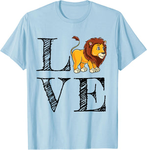Lion Lover Gift Love Lions T-Shirt - T-Shirt | Light Blue