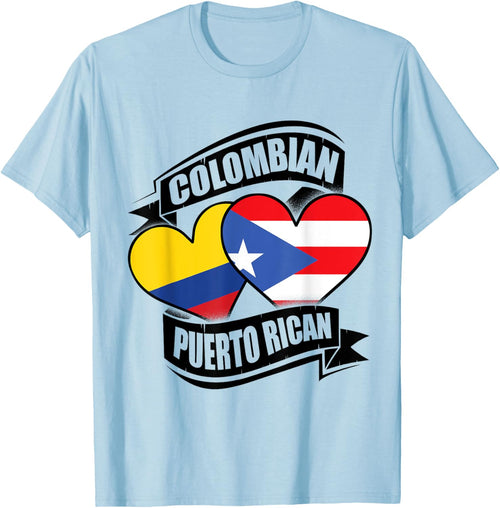Colombian Puerto Rican Hearts Colombia Puerto Rico Flags