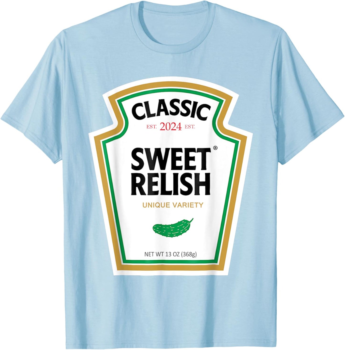 Sweet Relish DIY Halloween Condiment Green Pickle T-Shirt - T-Shirt | Light Blue