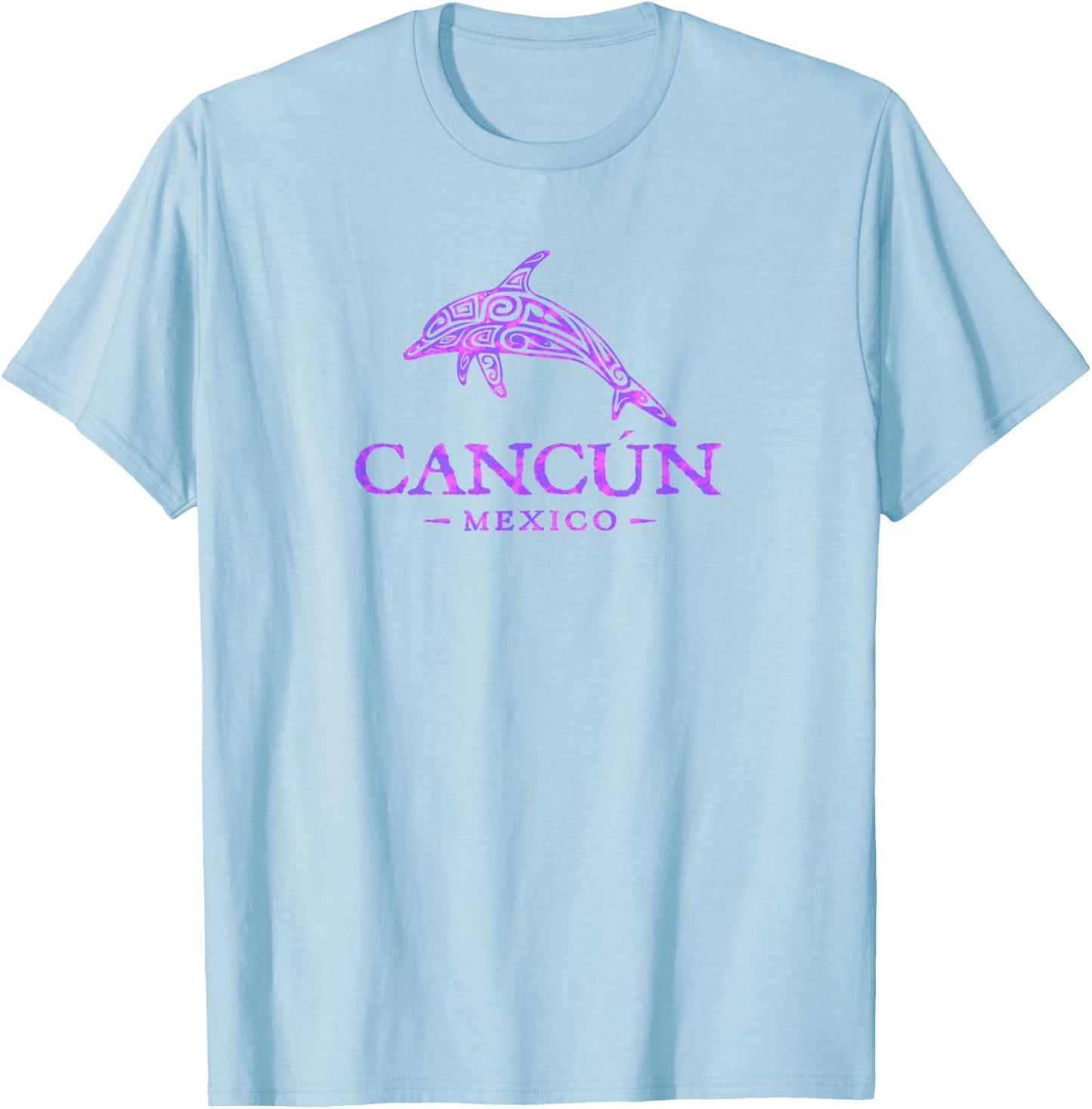 Vintaga Cancun Mexico Souvenir Dolphin Boys Retro T-Shirt - T-Shirt | Light Blue