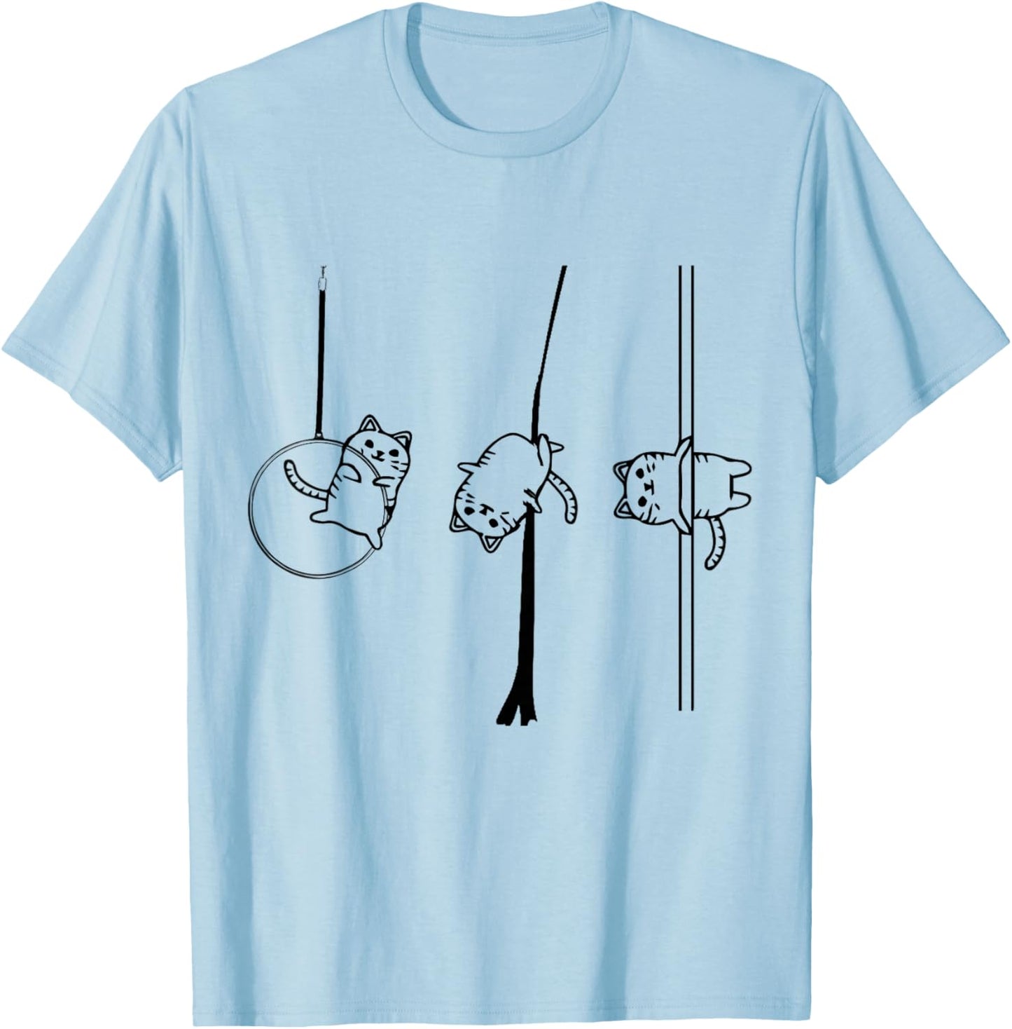 Circus Aerialist cat Aerialist Yogi Dancer Aerial Hoop Lover T-Shirt - T-Shirt | Light Blue