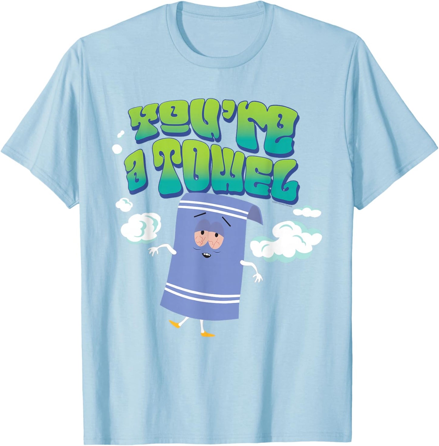 South Park Towelie You're a Towel Clouds Funny Cartoon T-Shirt - T-Shirt | Light Blue