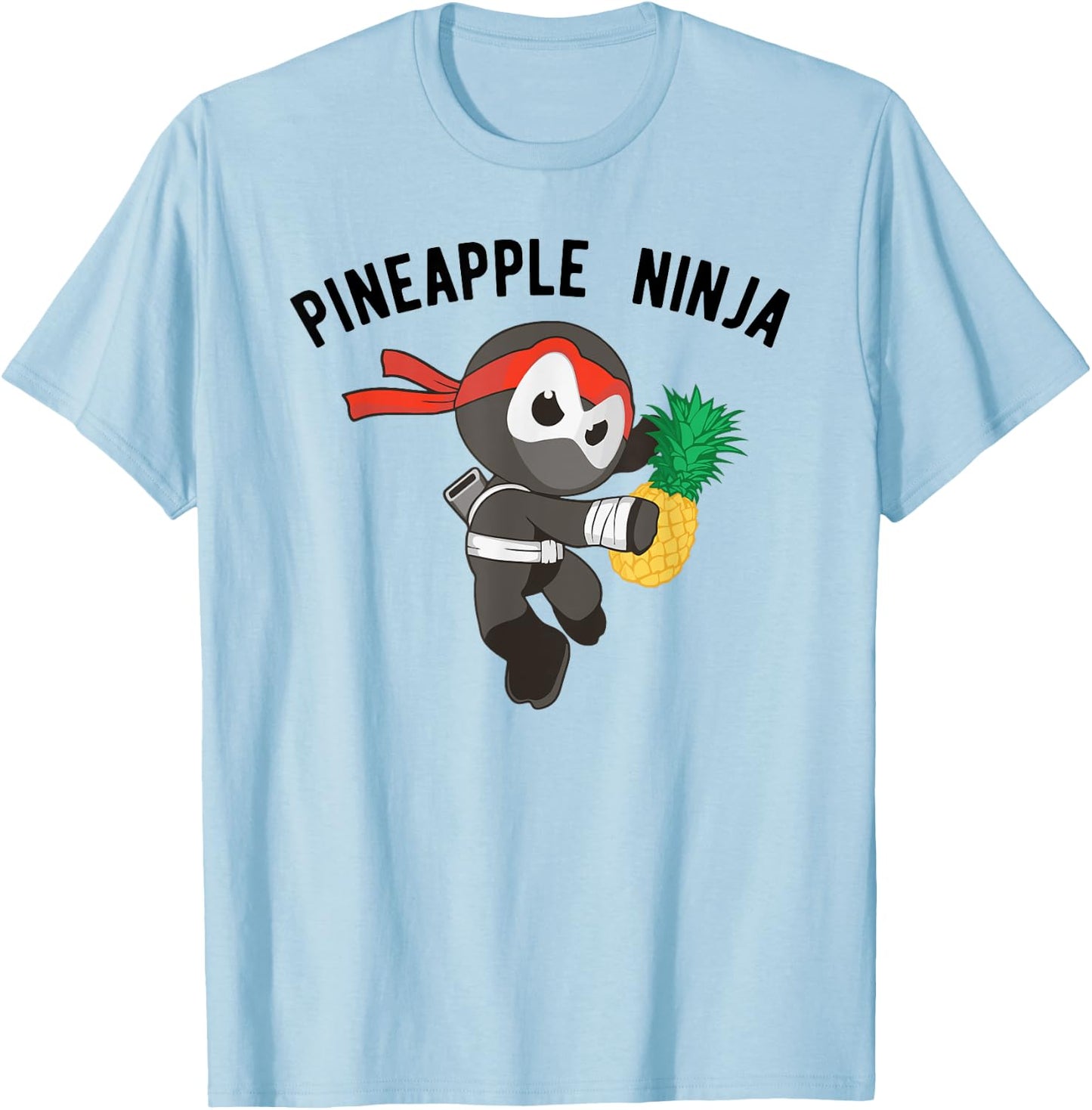 Ninja Pineapple , Martial Arts Fruit Apparel T-Shirt - T-Shirt | Light Blue