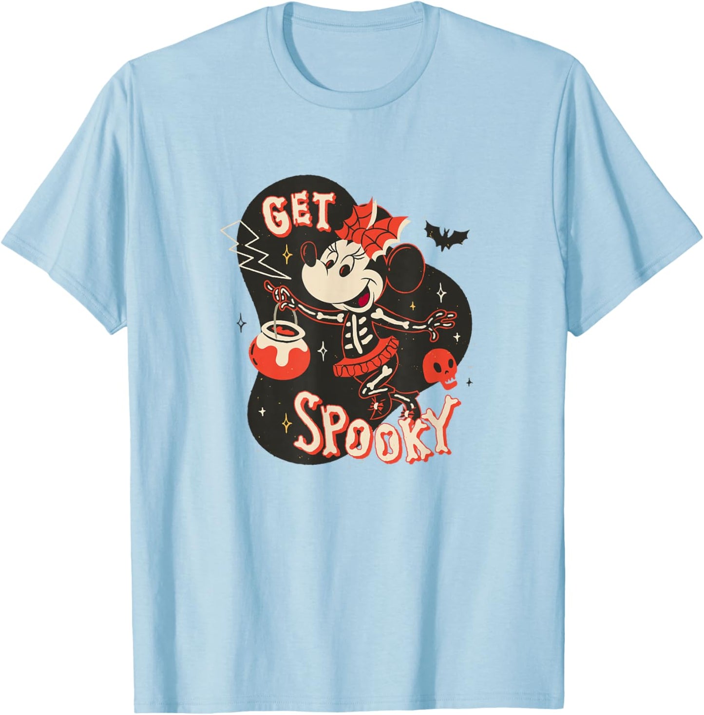 Disney Minnie Mouse Halloween Get Spooky Skeleton Costume T-Shirt - T-Shirt | Light Blue