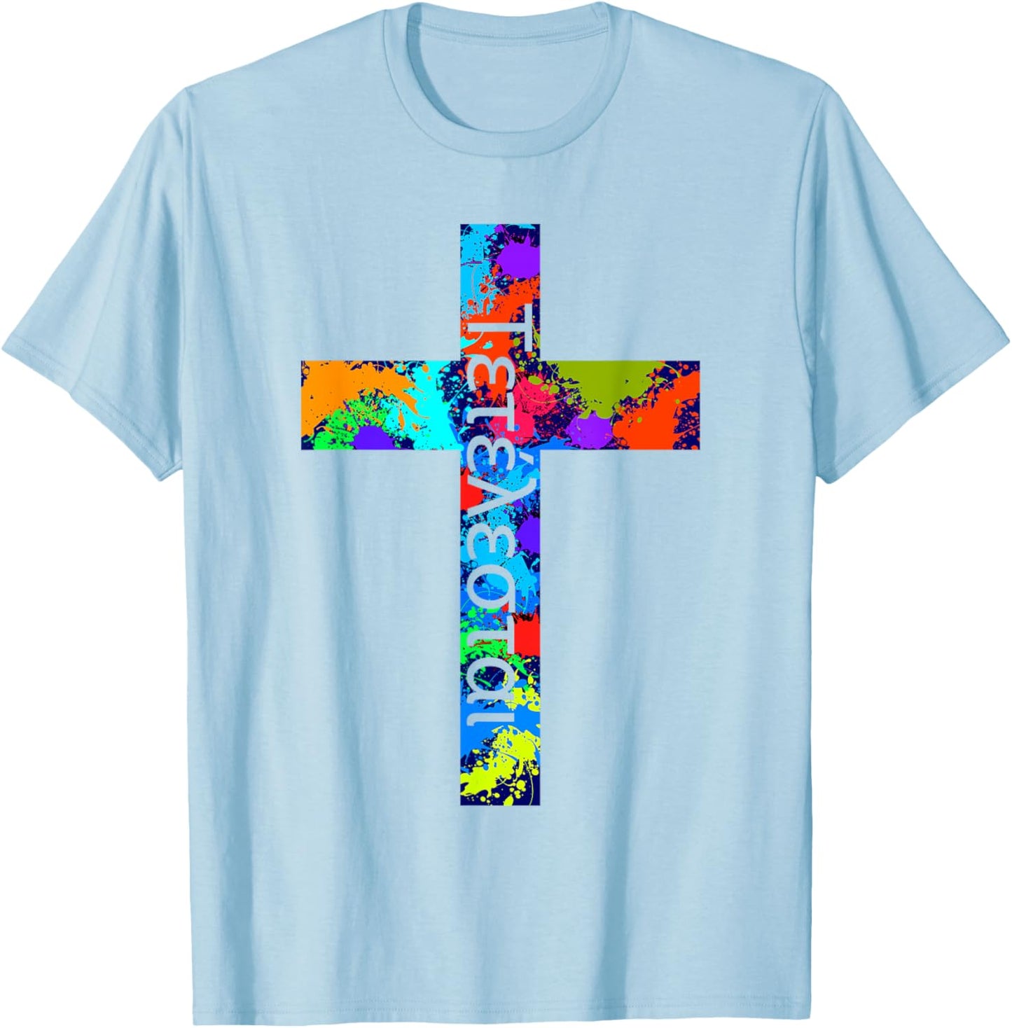 Tetelestai Greek Christian Faith Jesus Christ T-Shirt - T-Shirt | Light Blue