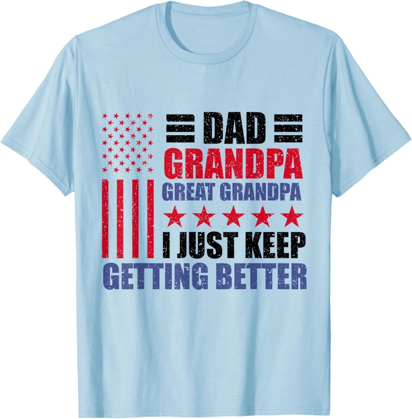 Usa Dad Grandpa Great Grandpa Father's Day American Flag Men T-Shirt - T-Shirt | Light Blue