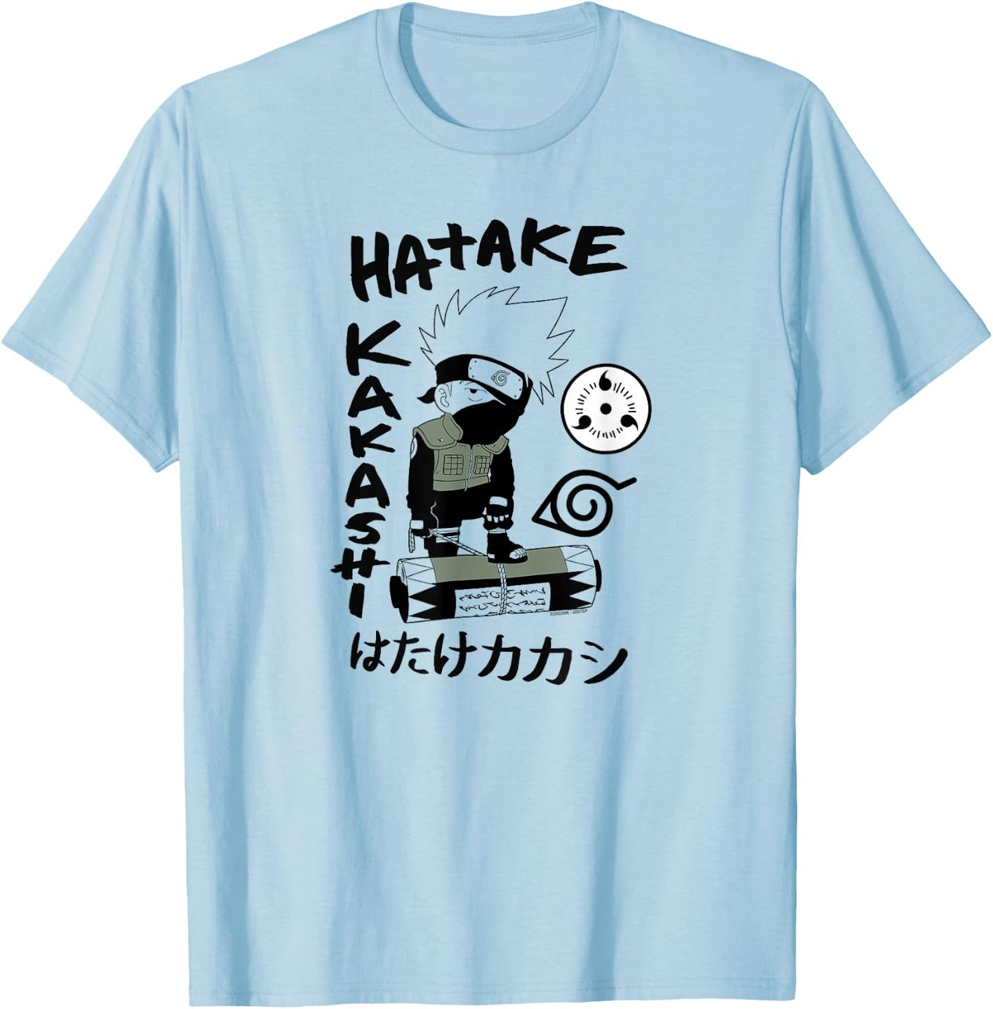 Naruto Shippuden Hatake Kakashi Chibi Drawing Anime T-Shirt - T-Shirt | Light Blue