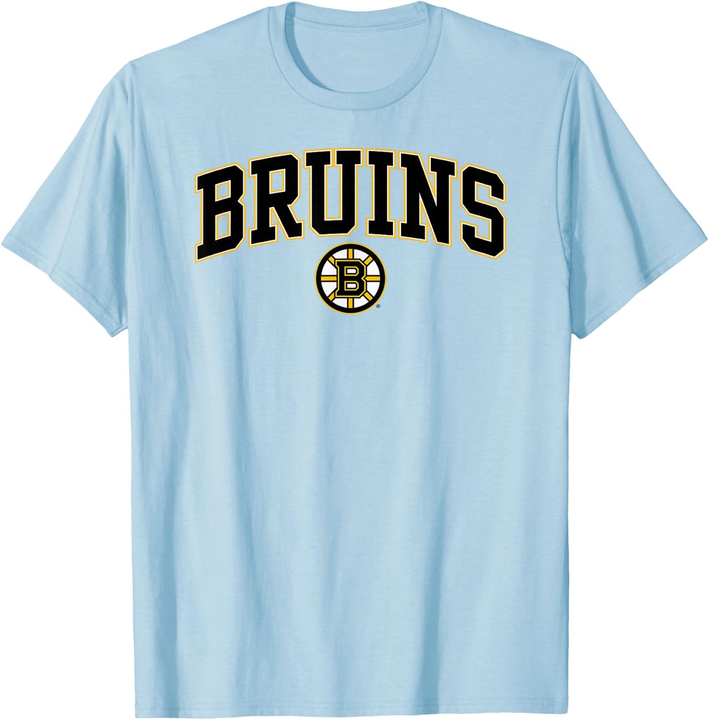 Boston Bruins Arch Over Gray Officially Licensed T-Shirt - T-Shirt | Light Blue