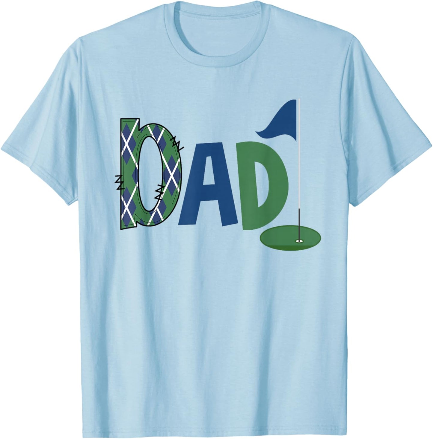 Dad of The Birthday Boy Hole in One Golf Sport Matching T-Shirt - T-Shirt | Light Blue