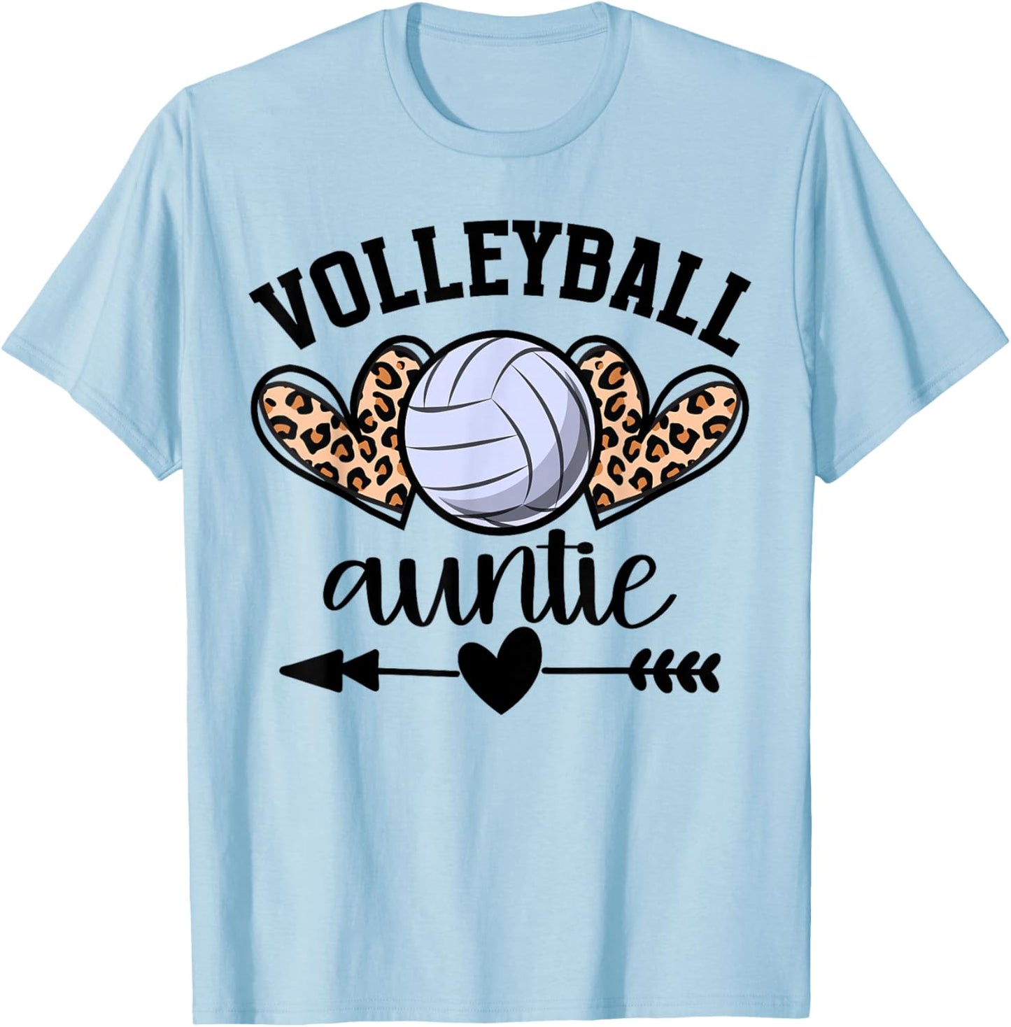 Volleyball Auntie Volleyball Aunt Game Day Senior T-Shirt - T-Shirt | Light Blue