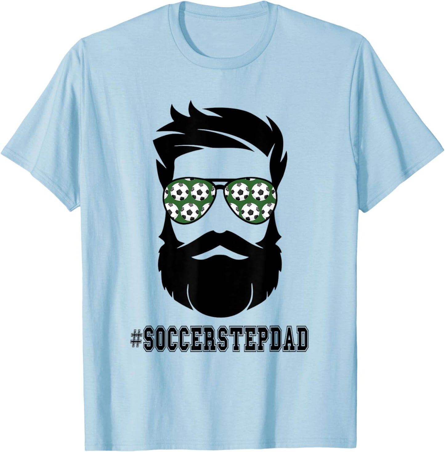 Soccer Stepdad With Beard Step Dad Step Father Stepfather T-Shirt - T-Shirt | Light Blue