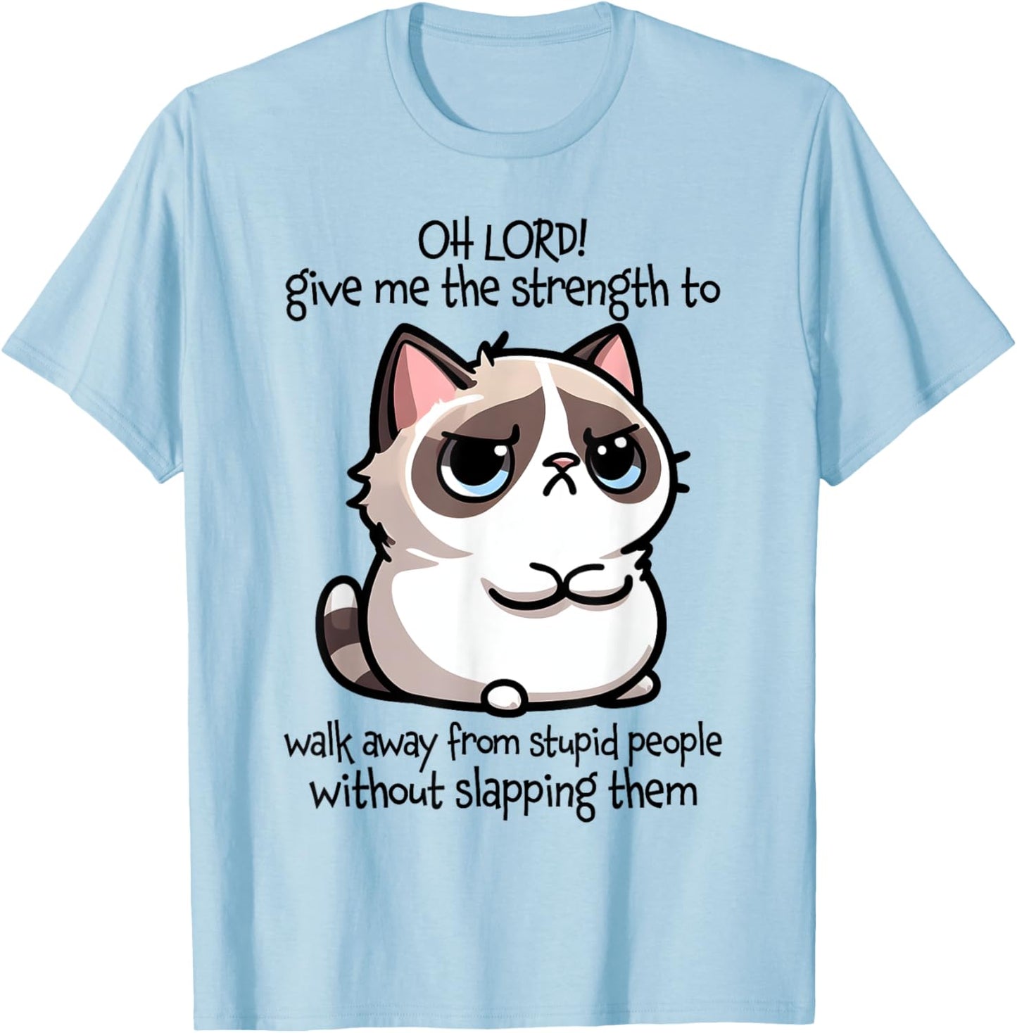 Oh Lord Give Me The Strength To Walk Away From Stupid People T-Shirt - T-Shirt | Light Blue