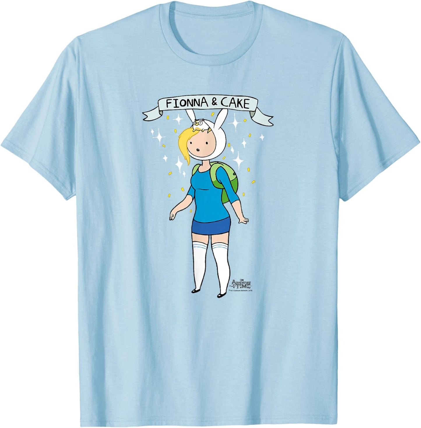 Adventure Time Fionna & Cake T-Shirt - T-Shirt | Light Blue