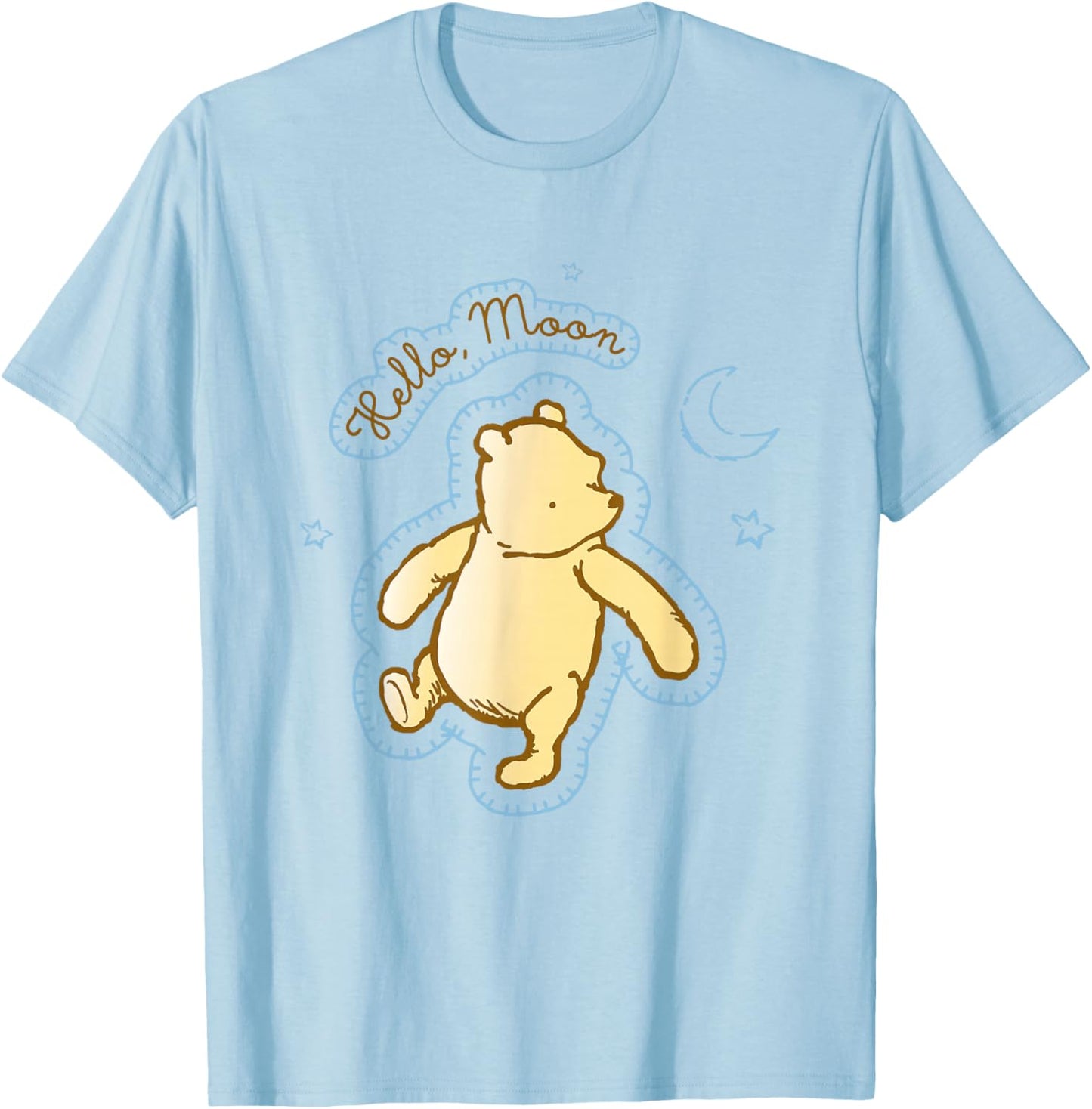 Disney Winnie the Pooh Hello Moon Bedtime Bear T-Shirt - T-Shirt | Light Blue