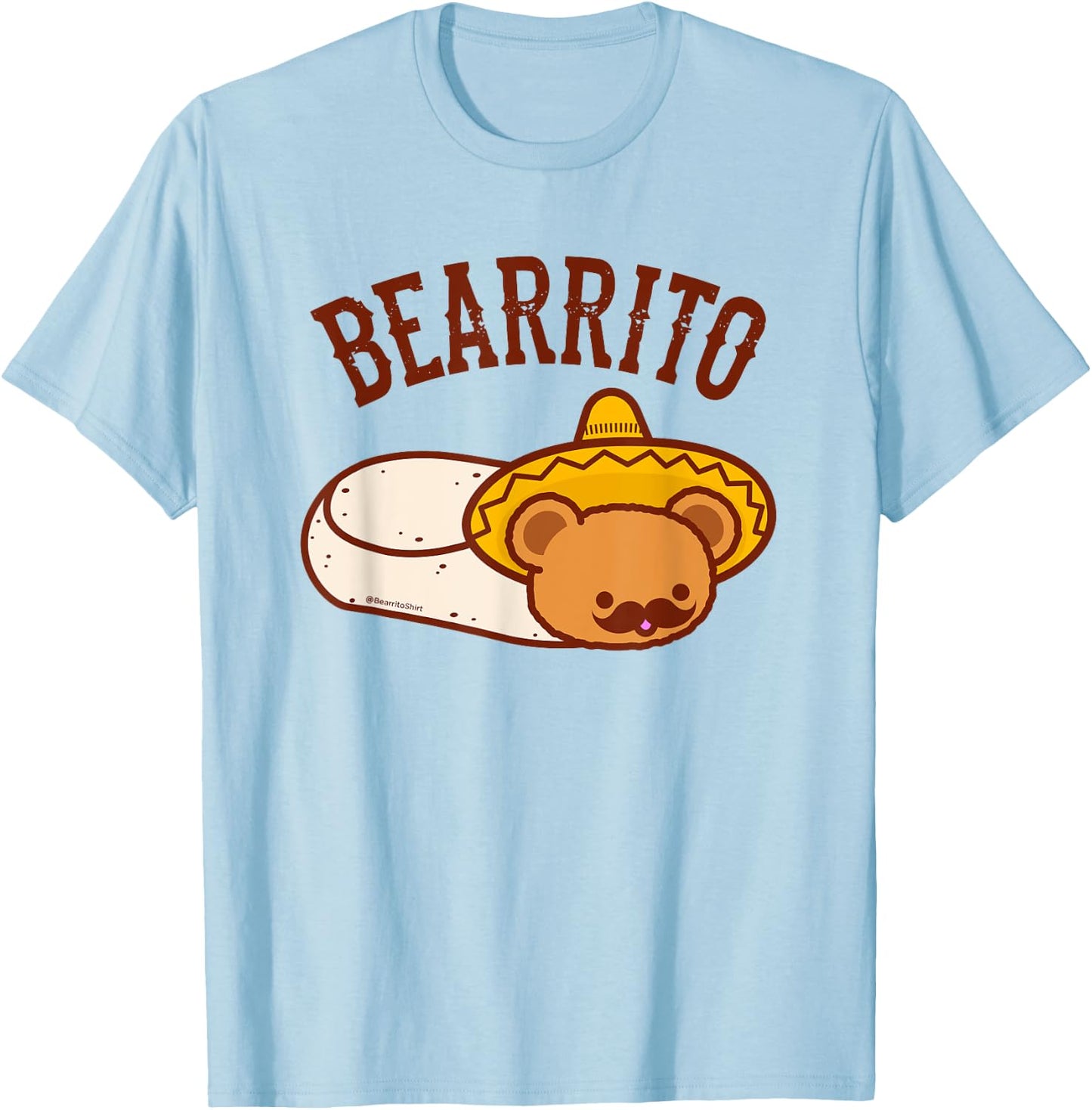 Mexican BEARRITO - Teddy Bear Burrito with Mustache T-Shirt - T-Shirt | Light Blue