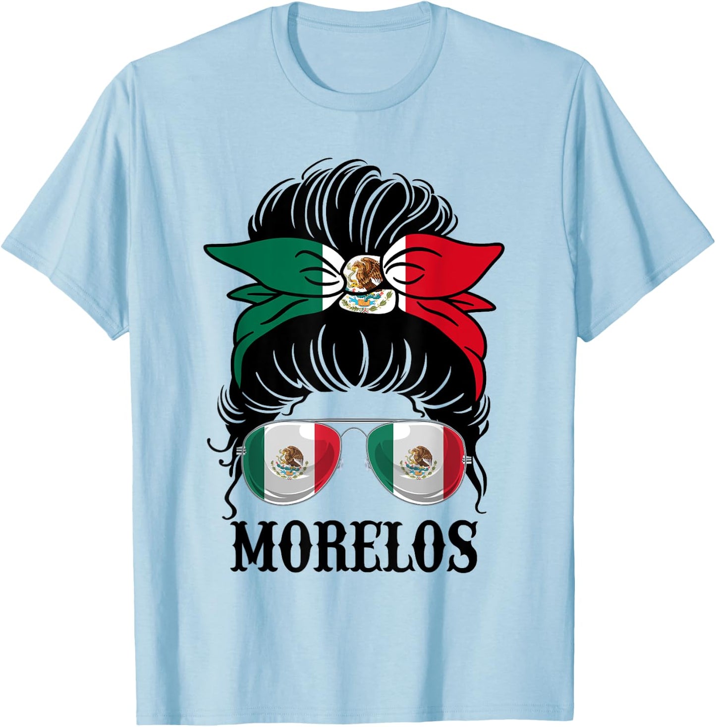 Morelos Mexico Pride Mexican Flag State T-Shirt - T-Shirt | Light Blue