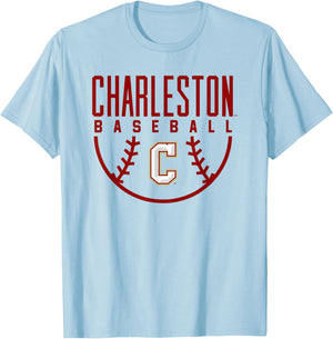 College of Charleston Cougars Baseball Arch T-Shirt - T-Shirt | Light Blue