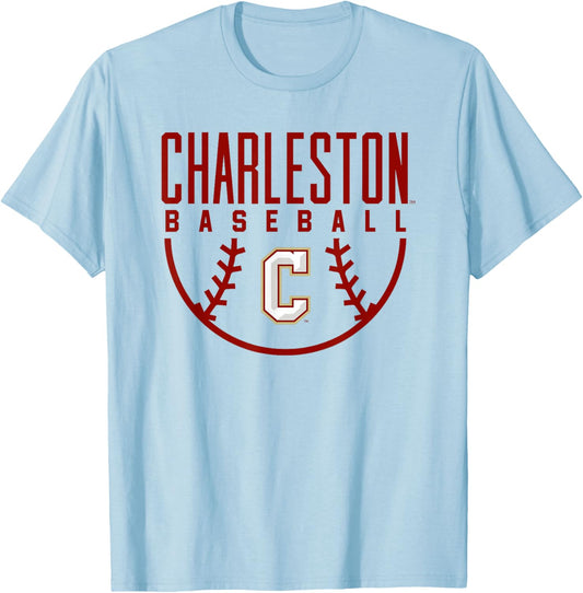 College of Charleston Cougars Baseball Arch T-Shirt - T-Shirt | Light Blue