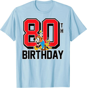 Mickey Mouse - Goofy Pluto 80th Birthday T-Shirt - T-Shirt | Light Blue