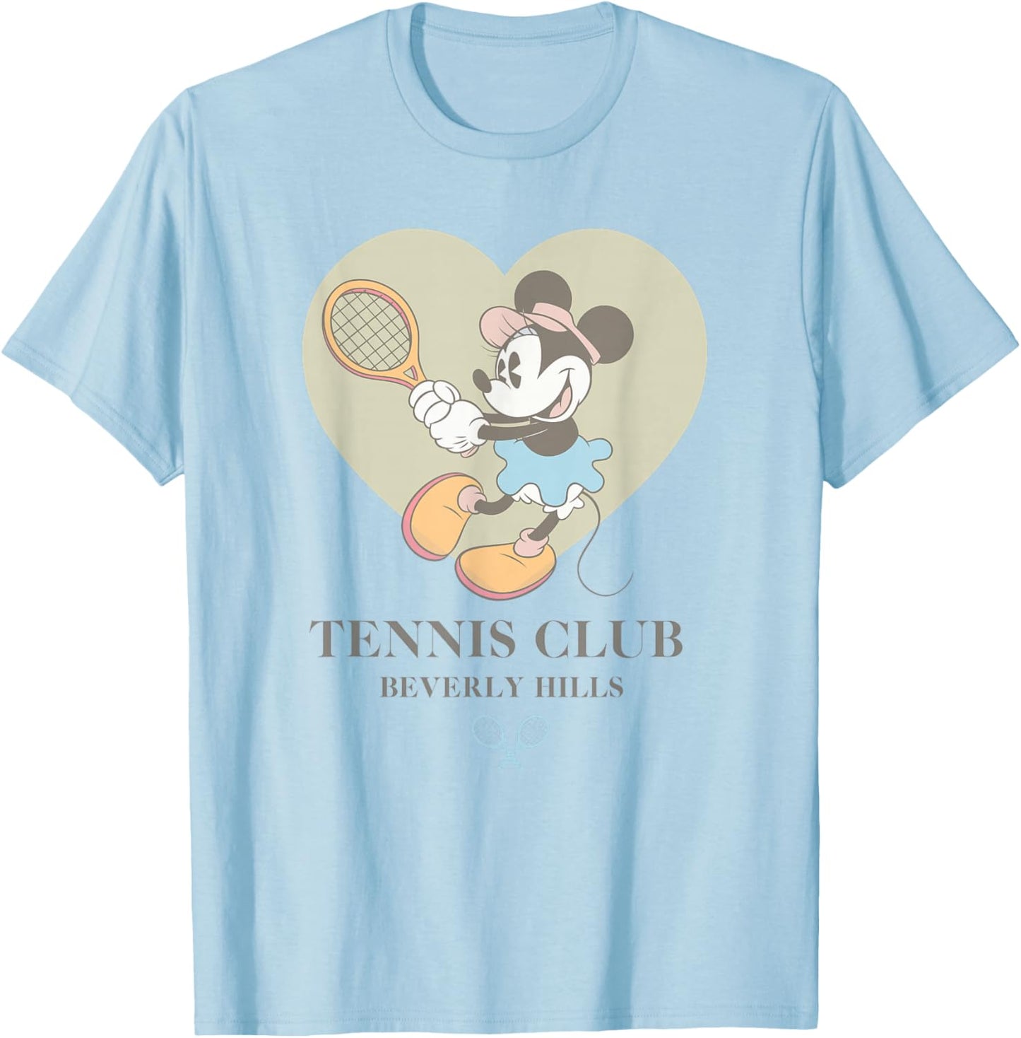 Disney Minnie Mouse Tennis Club Beverly Hills Vintage Logo T-Shirt - T-Shirt | Light Blue