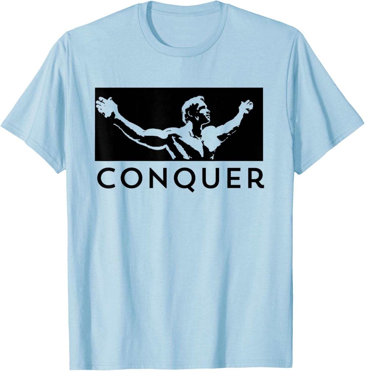 CONQUER - Body Building T-Shirt - T-Shirt | Light Blue
