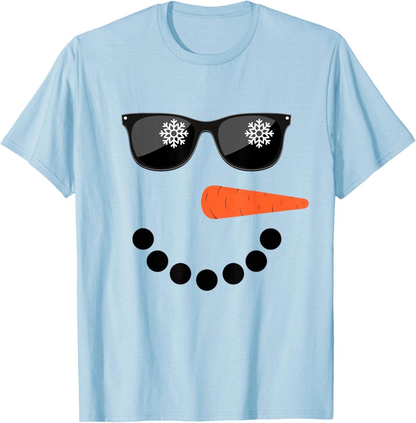 Snowman Shirt Glasses Boys Kids Toddlers Christmas Winter T-Shirt - T-Shirt | Light Blue