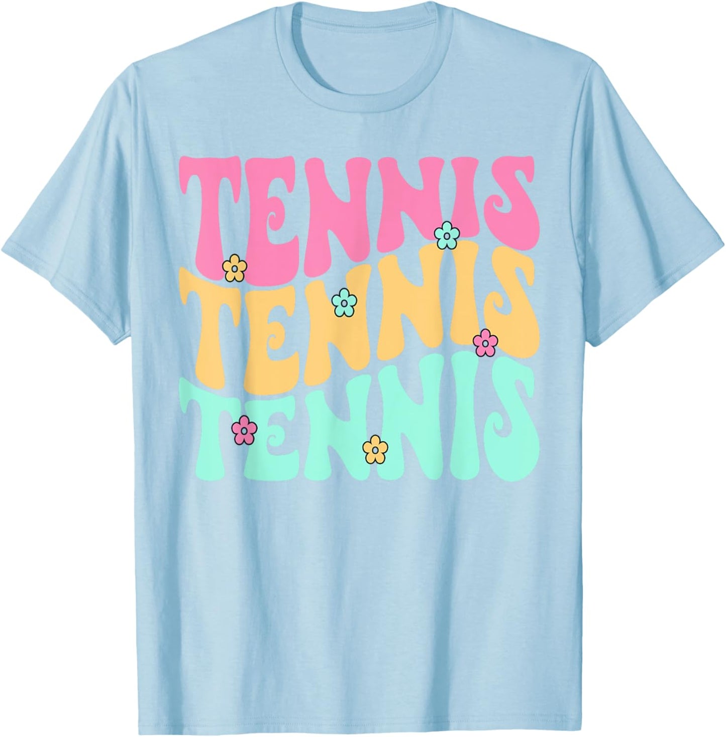 Tennis Retro for Girls Women Teen Kids Game Match Practice T-Shirt - T-Shirt | Light Blue