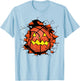 Halloween Basketball Jack o Lantern Basketball Halloween T-Shirt - T-Shirt | Light Blue