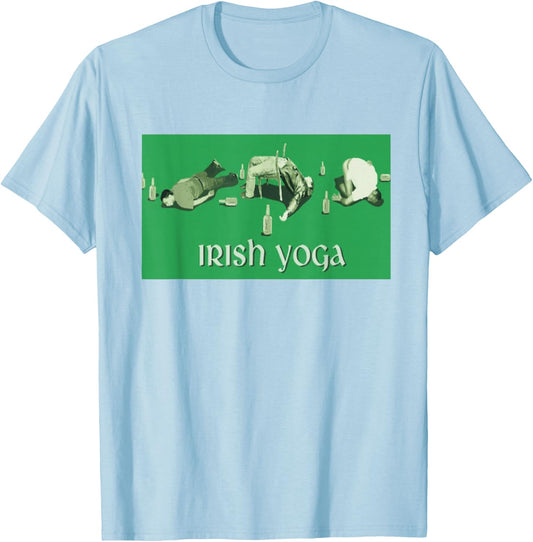St. Patricks Day Irish Yoga T-Shirt - T-Shirt | Light Blue