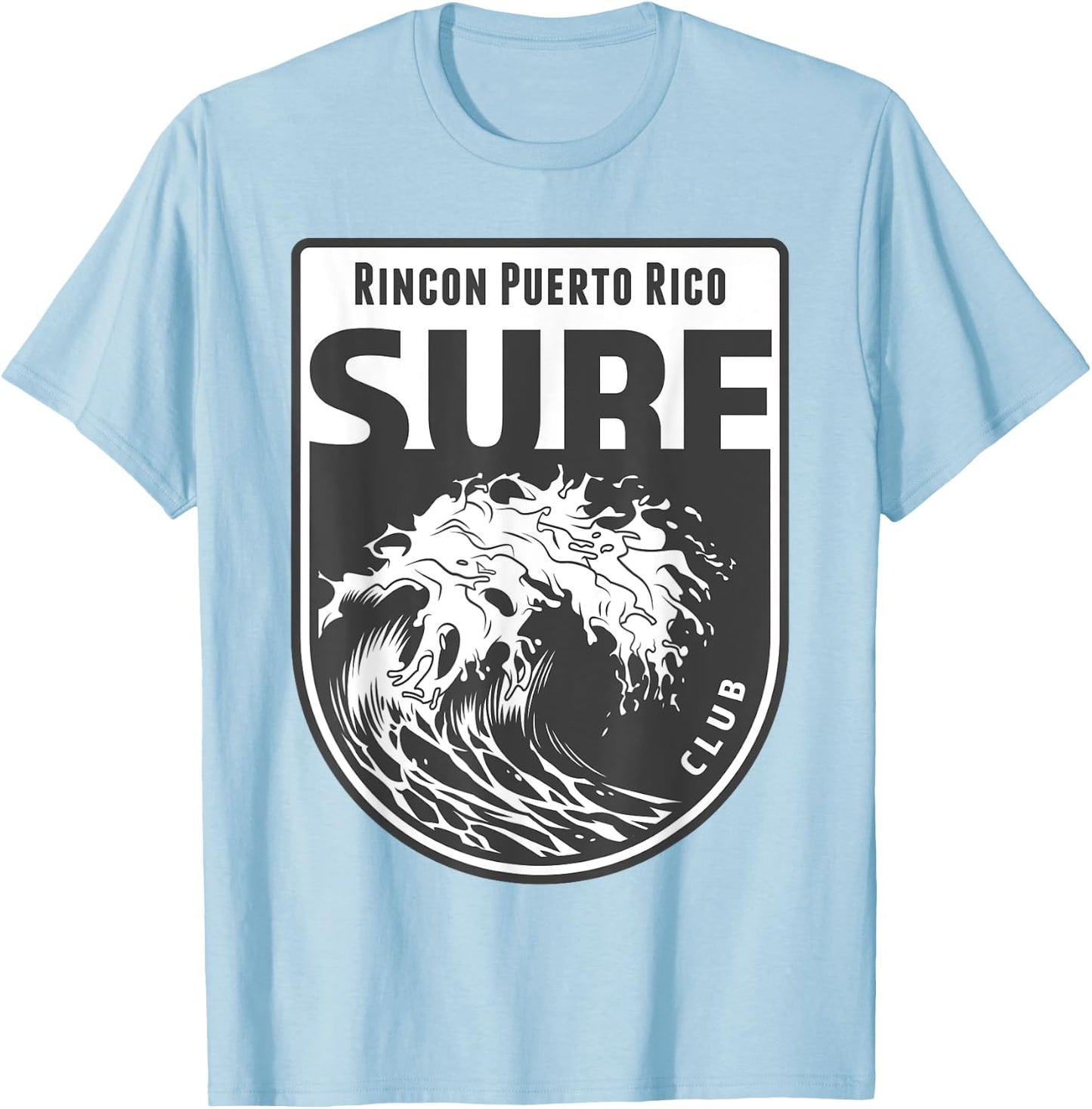 Rincon, Puerto Rico Surf Souvenir Surfing Vacation Gift T-Shirt - T-Shirt | Light Blue