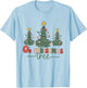 Respiratory Therapist Christmas Gifts Retro Oh Christmas Tree Funny Nurse RT , Women's Blue Small Classic Fit Short Sleeve Polyester 100% Stretchable T-Shirt - T-Shirt | Light Blue
