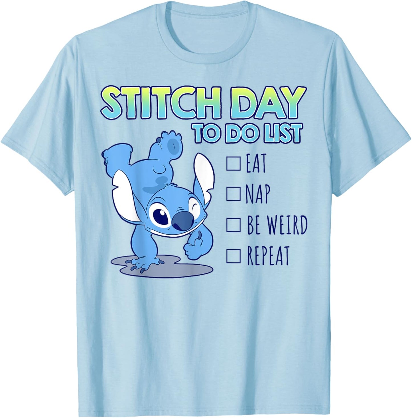 Disney Lilo & Stitch 626 Stitch Day To Do List T-Shirt - T-Shirt | Light Blue