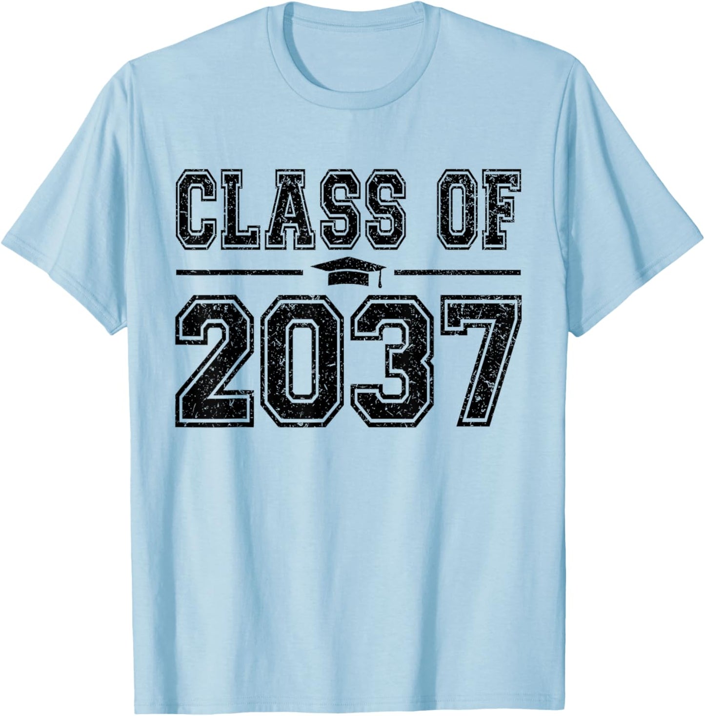 Class of 2037 Kindergarten Grow With Me Kinder Graduation T-Shirt - T-Shirt | Light Blue