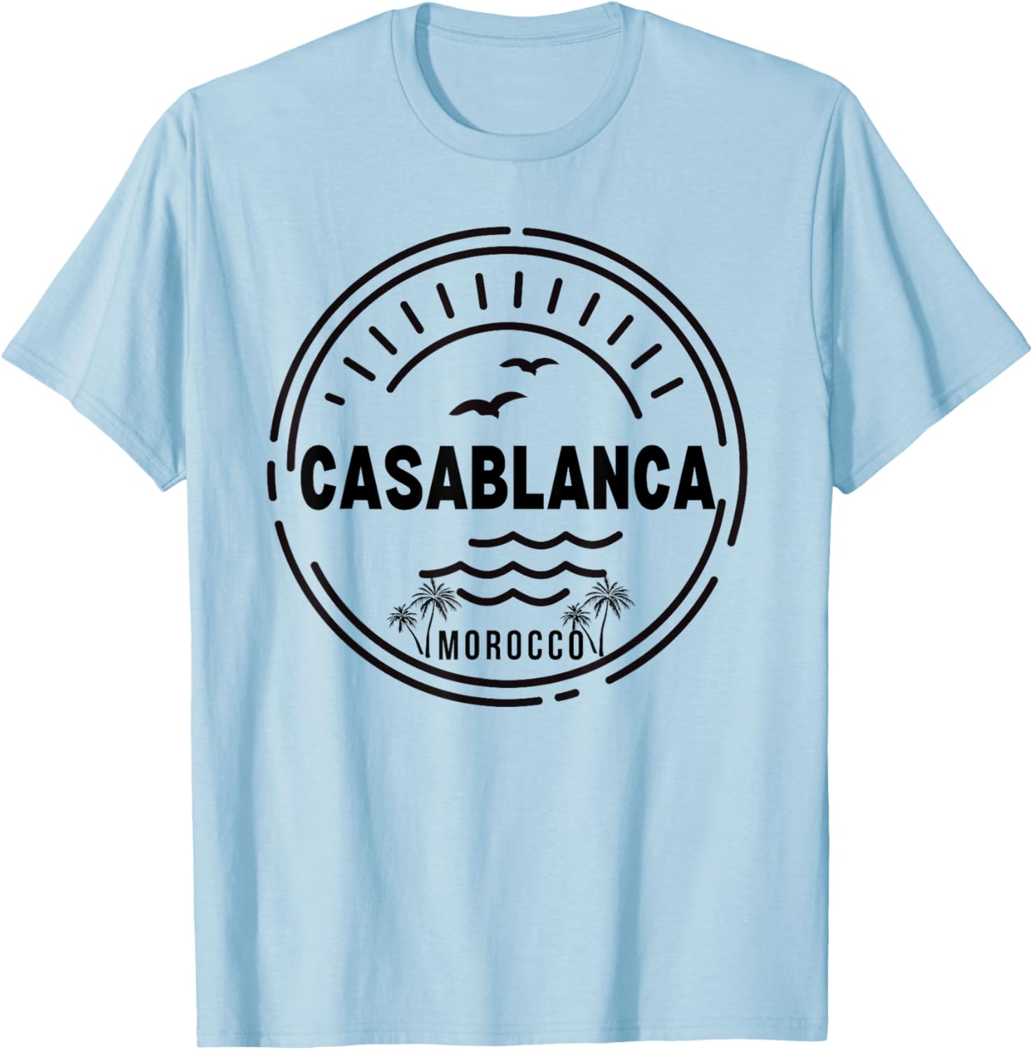 Casablanca Morocco Women Retro Vintage Style T-Shirt - T-Shirt | Light Blue