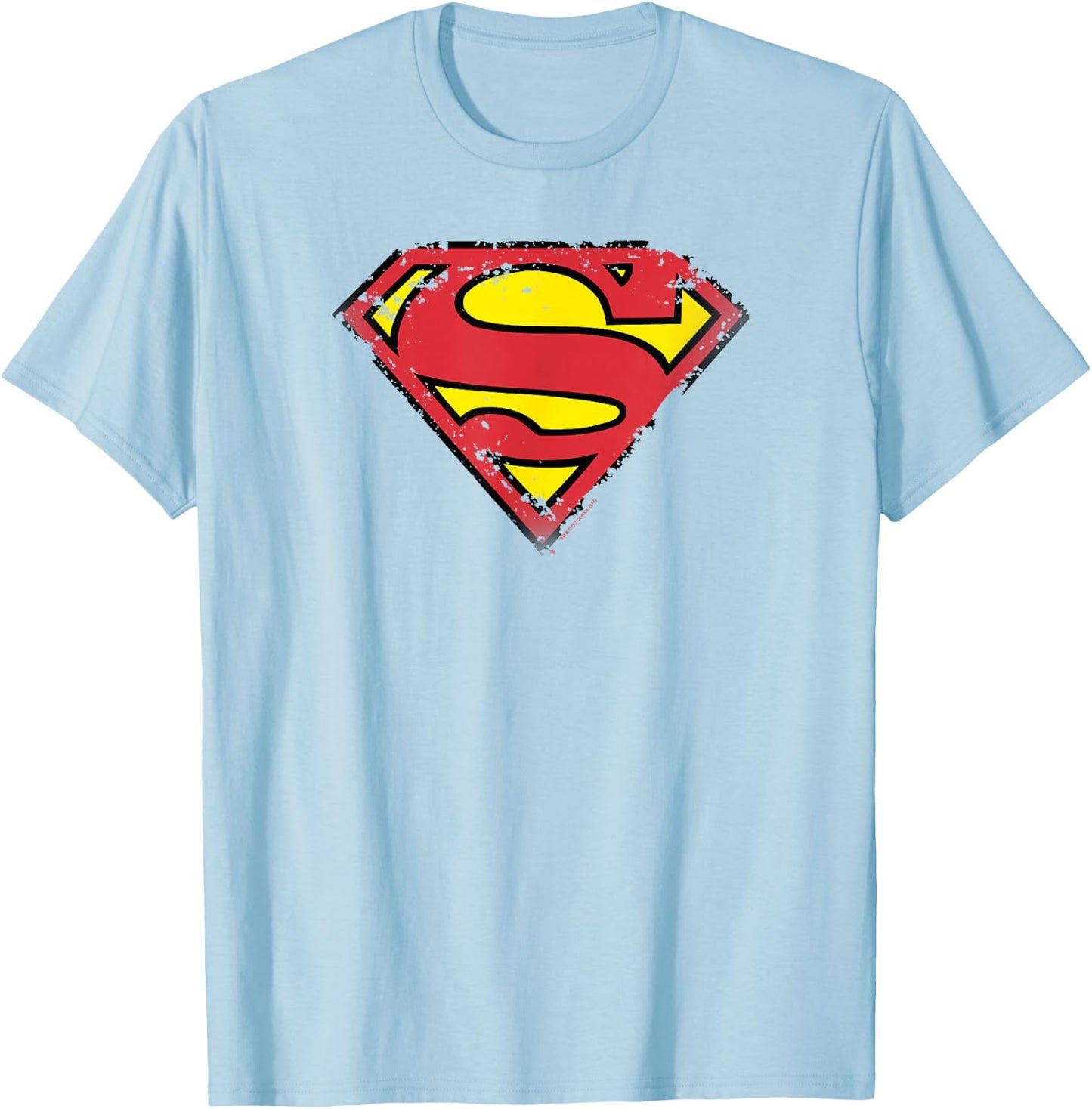 Superman Distressed Shield T-Shirt - T-Shirt | Light Blue