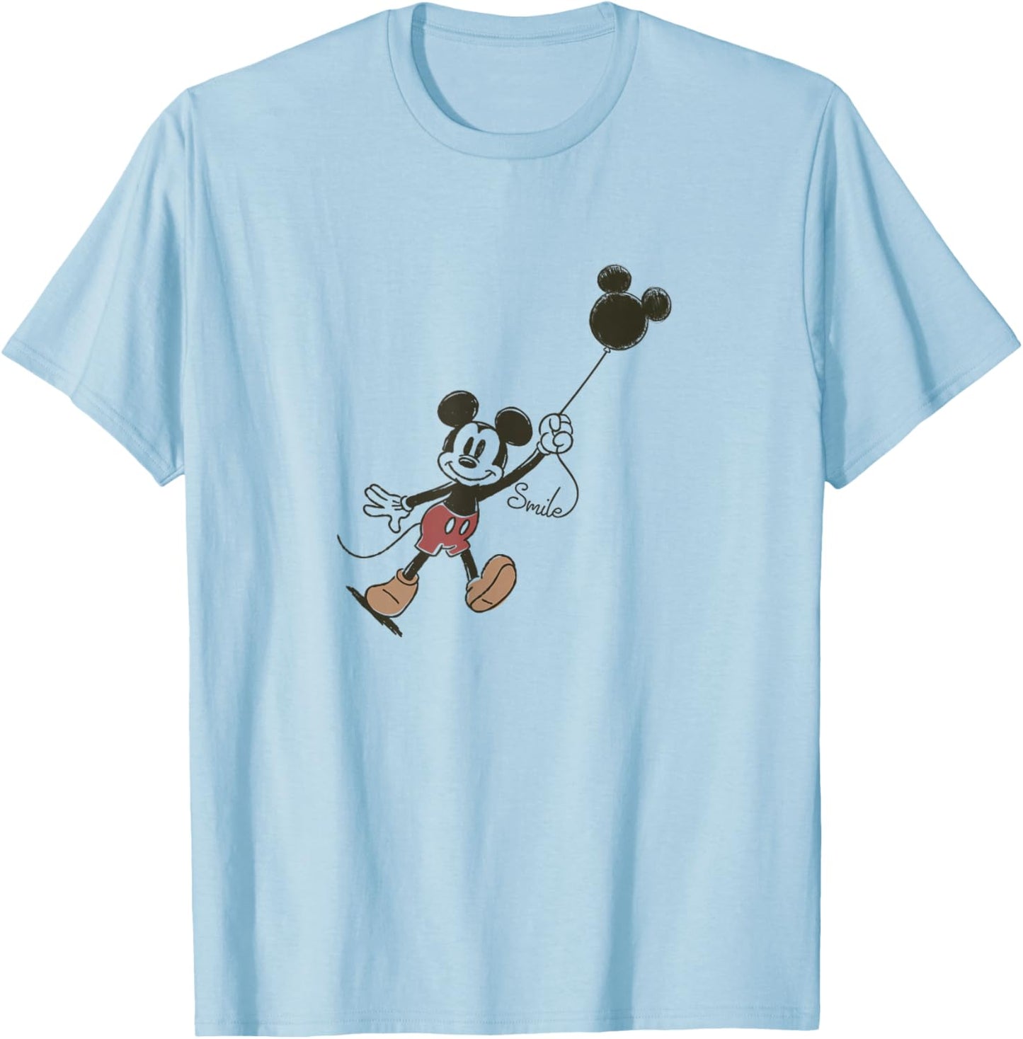 Disney Mickey & Friends Classic Vintage Mickey Ears Balloon T-Shirt - T-Shirt | Light Blue