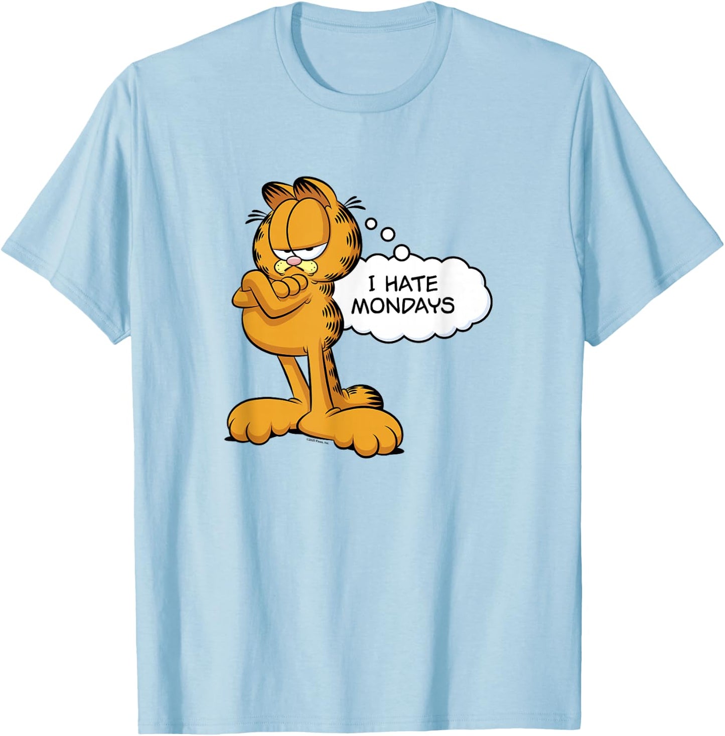 Garfield I Hate Mondays Thought Bubble T-Shirt - T-Shirt | Light Blue