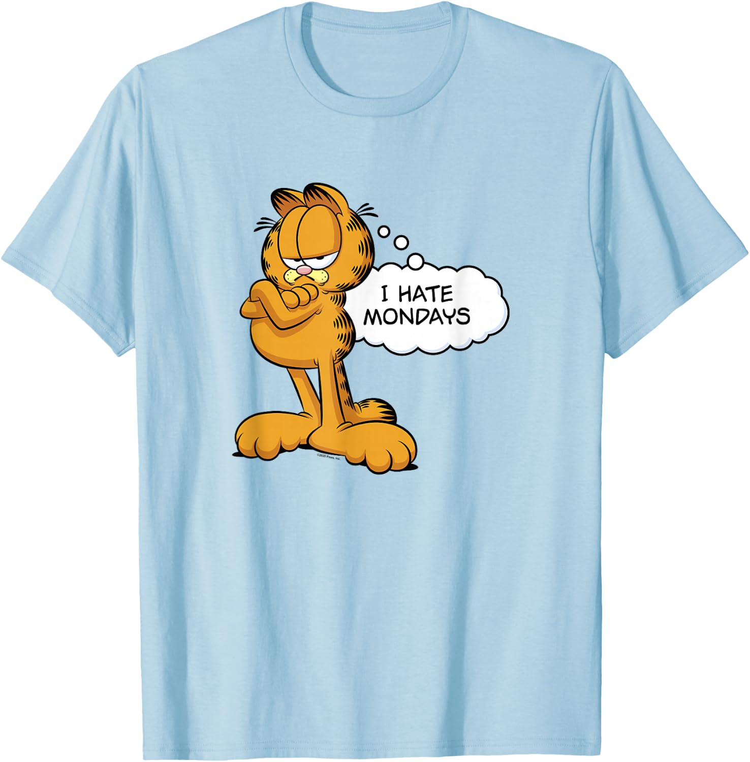 Garfield I Hate Mondays Thought Bubble T-Shirt - T-Shirt | Light Blue