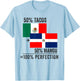 Half Dominican Half Mexican Flag Mitad Domicano y Mexicano T-Shirt - T-Shirt | Light Blue
